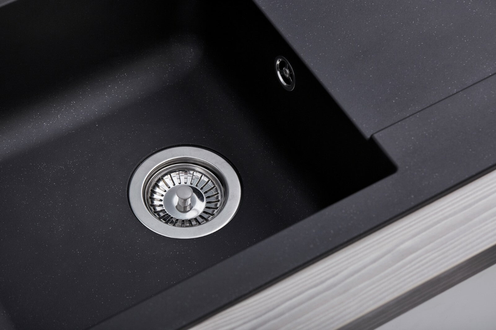 Liquida EW10BL 1.0 Bowl Composite Reversible Inset Black Kitchen Sink With Waste